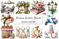 Parisian Summer Clipart Bundle - CraftNest - Digital Crafting and Art