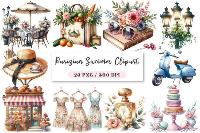 Parisian Summer Clipart Bundle - CraftNest - Digital Crafting and Art