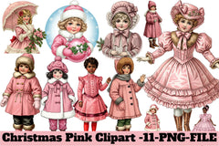 Christmas Pink Clipart Bundle - CraftNest - Digital Crafting and Art
