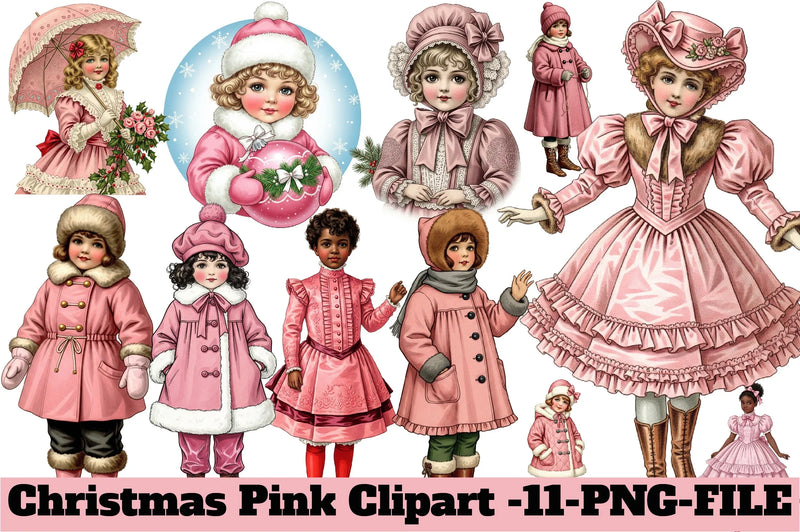 Christmas Pink Clipart Bundle - CraftNest - Digital Crafting and Art