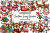 Christmas Funny Reindeer Clipart Bundle
