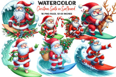 Christmas Santa Surfboard Clipart Bundle 2 - CraftNest - Digital Crafting and Art