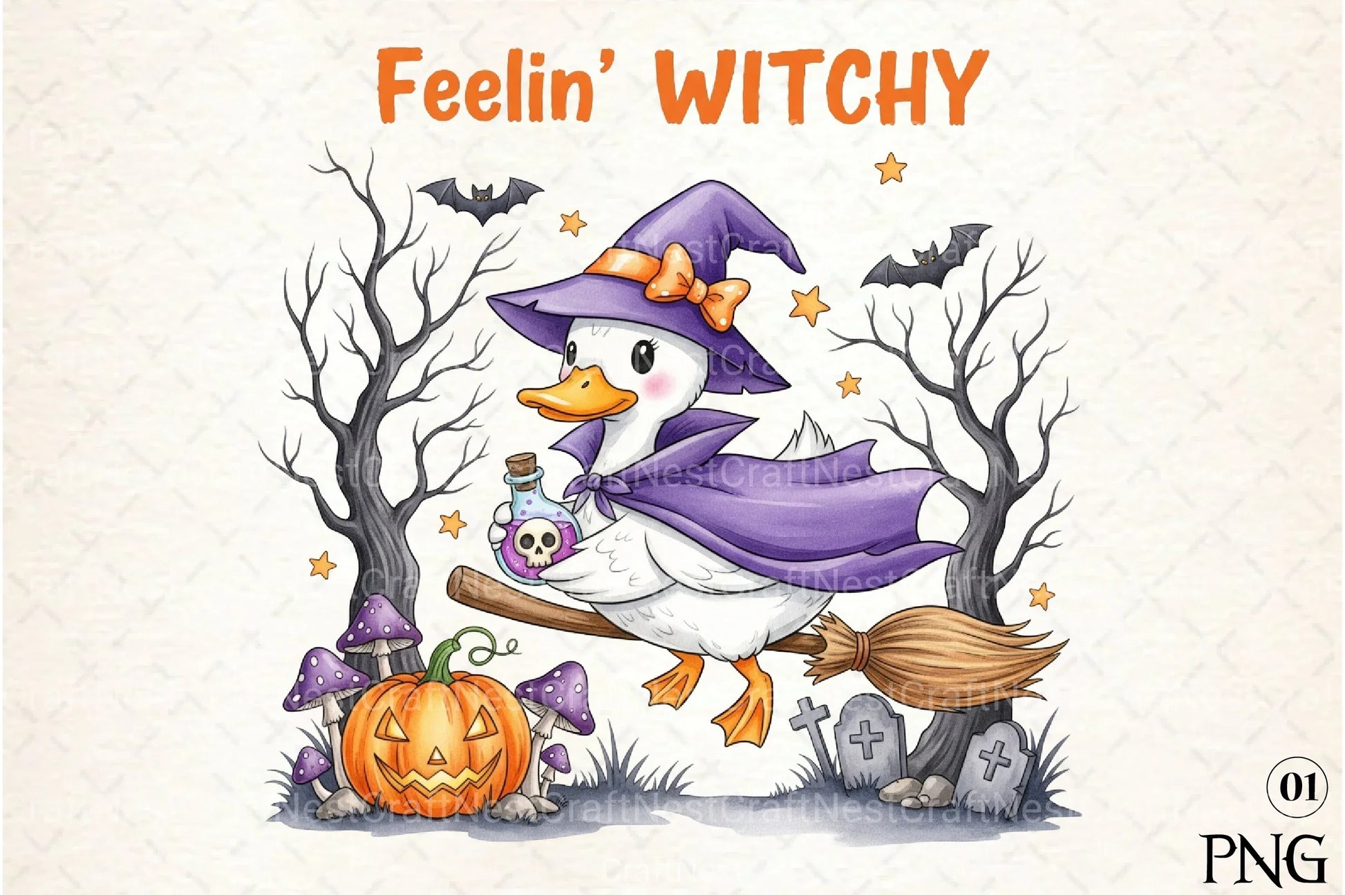 Halloween Witch Goose Clipart Bundle - Feelin' Witchy 45 - CraftNest - Digital Crafting and Art