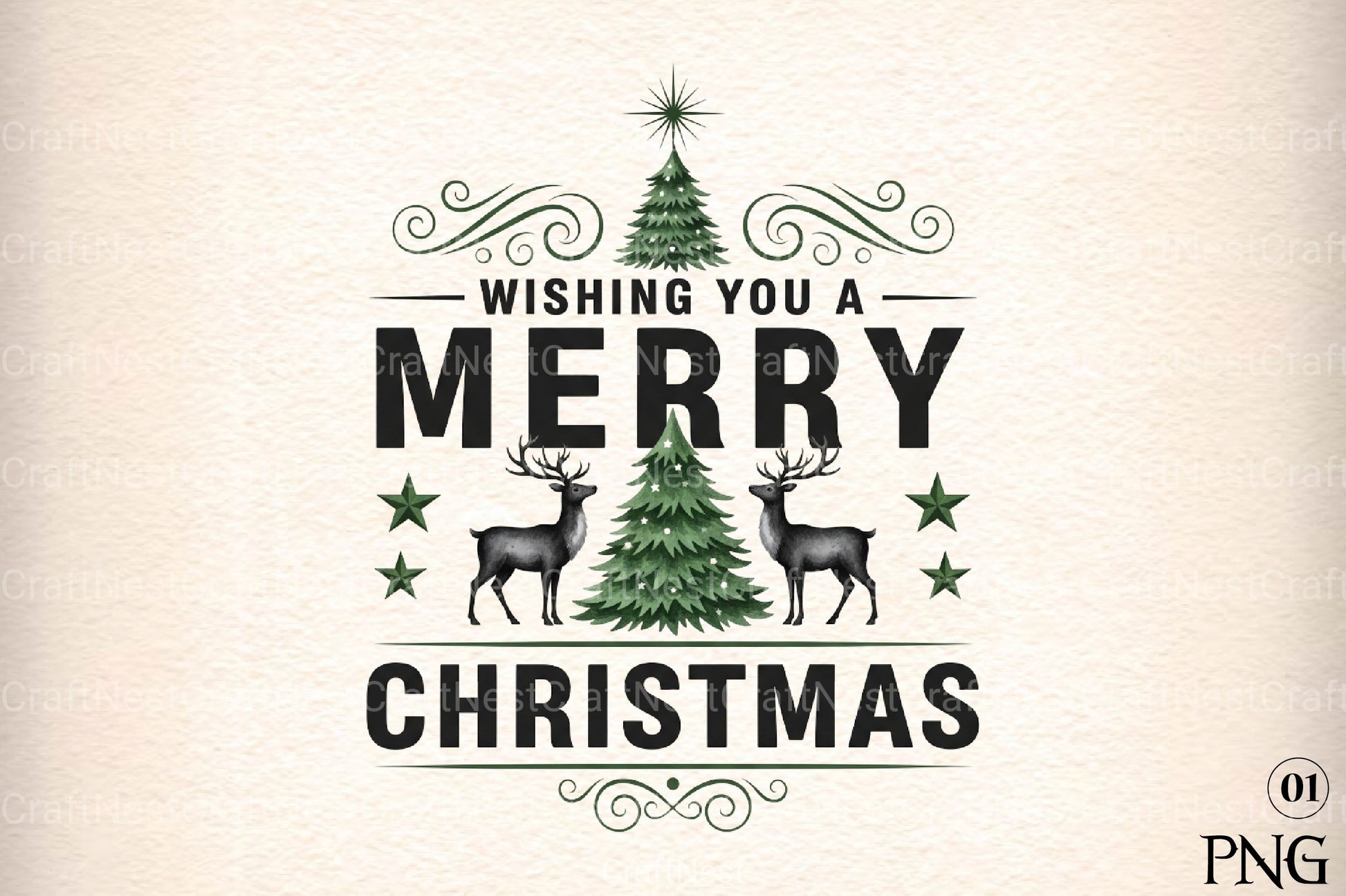 Merry Christmas Tree Design Clipart Bundle 44 - CraftNest - Digital Crafting and Art