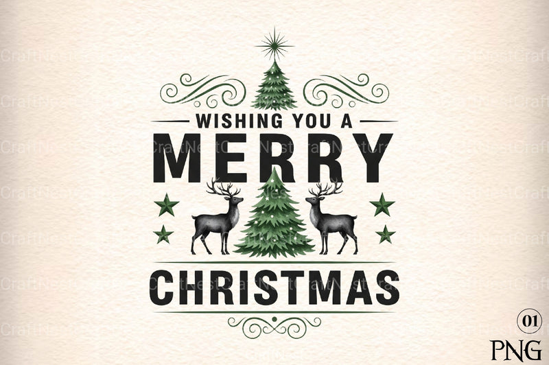 Merry Christmas Tree Design Clipart Bundle 44 - CraftNest - Digital Crafting and Art