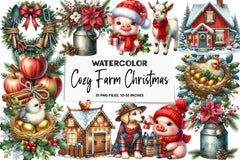 Cozy Farm Christmas Clipart Bundle - CraftNest - Digital Crafting and Art