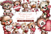 Whimsical Valentine Teddy Bear Clipart Bundle