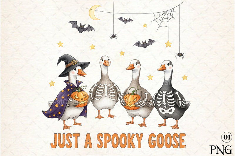 Spooky Goose Funny Halloween Clipart Bundle - CraftNest - Digital Crafting and Art