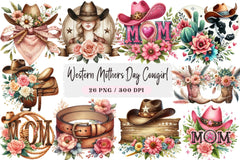 Western Cowgirl Mother's Day Clipart Bundle - CraftNest - Digital Crafting and Art