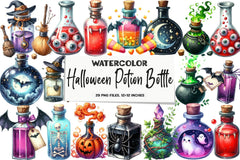 Halloween Potion Bottle Clipart Bundle - CraftNest - Digital Crafting and Art