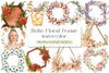 Boho Floral Frame Clipart Bundle