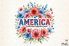 Floral 4th of July Patriotic Clipart Bundle