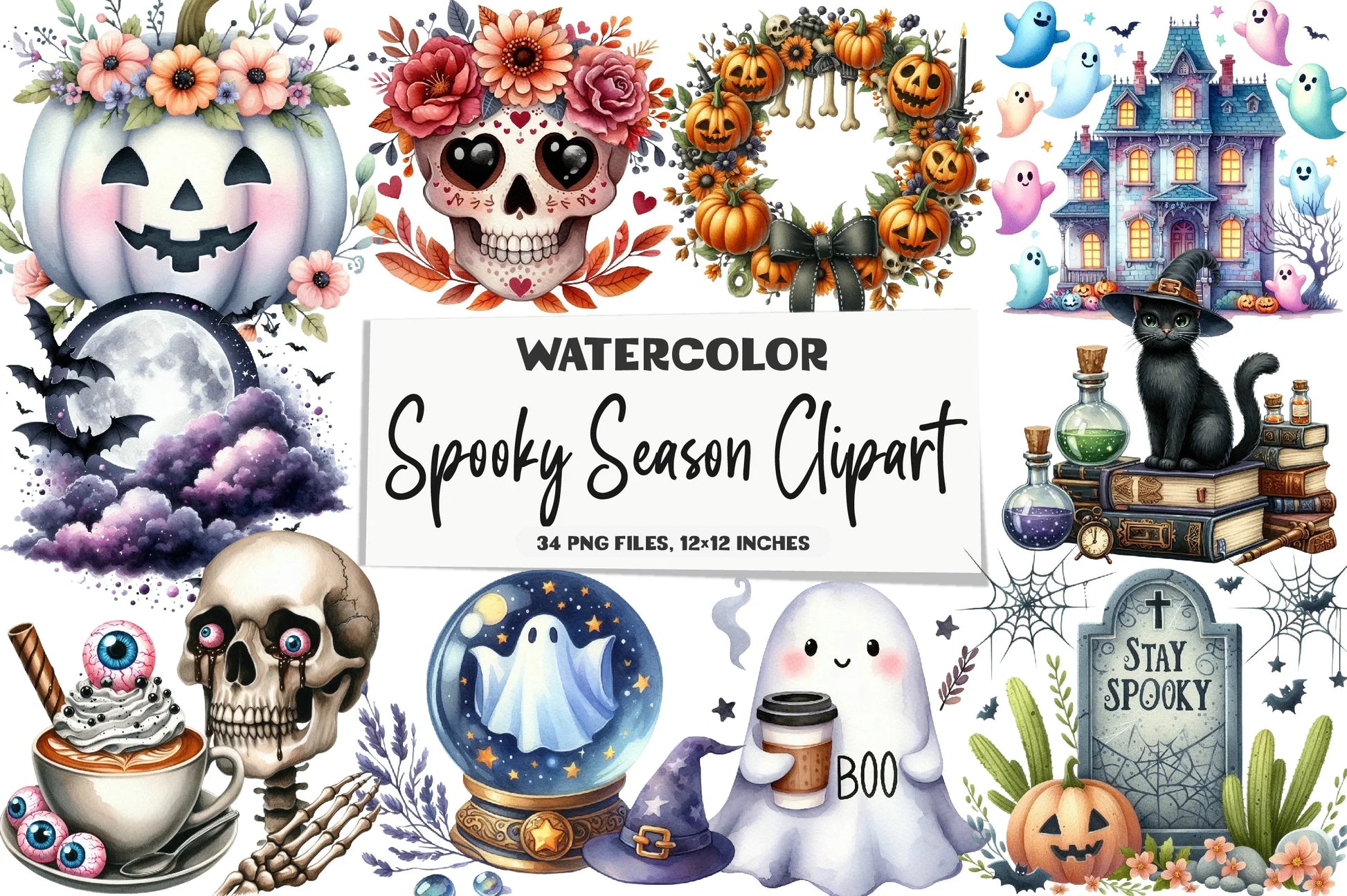 Spooky Season Clipart Bundle - CraftNest - Digital Crafting and Art