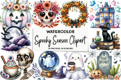Spooky Season Clipart Bundle - CraftNest - Digital Crafting and Art