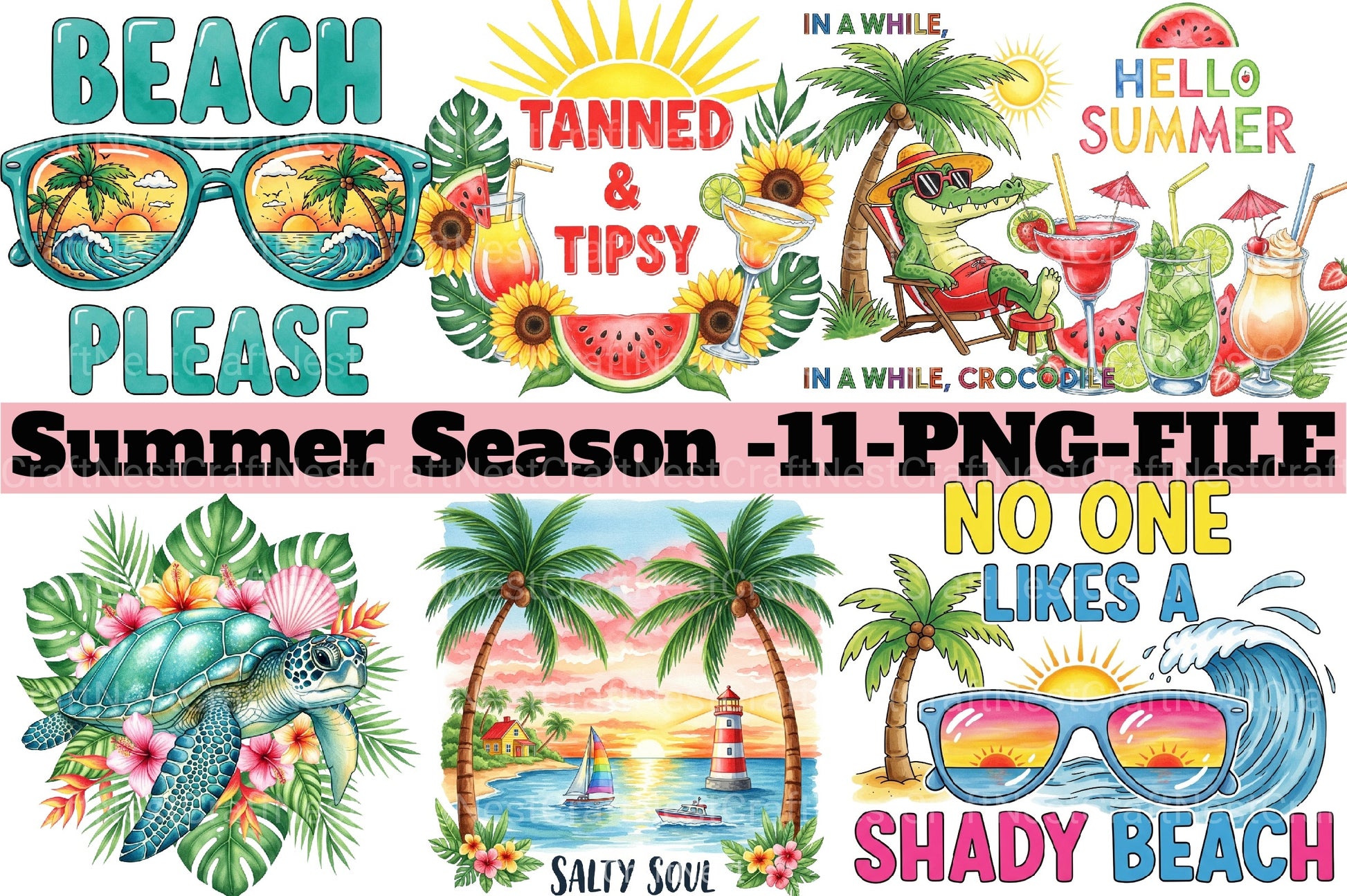 Summer Season Quotes Clipart Bundle 85 - CraftNest - Digital Crafting and Art
