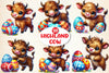 Easter Highland Cow Clipart Bundle 1