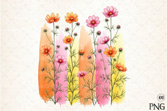 Wildflowers Brushstroke Clipart Bundle 1 - CraftNest - Digital Crafting and Art