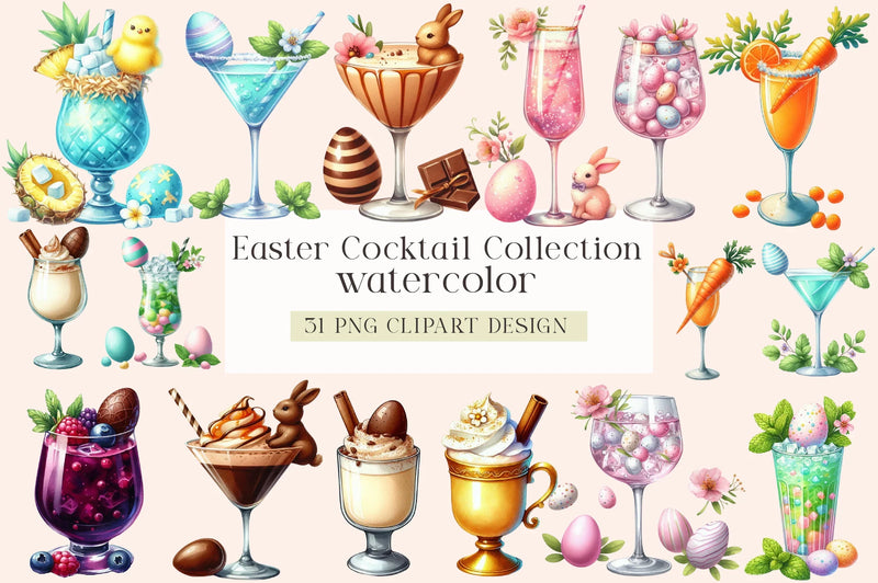 Easter Cocktail Collection Clipart Bundle - CraftNest - Digital Crafting and Art