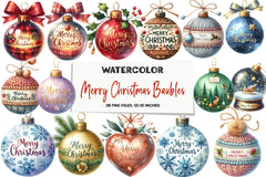 Merry Christmas Baubles Clipart Bundle - CraftNest - Digital Crafting and Art