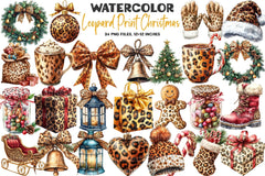 Leopard Print Christmas Clipart Bundle 99 - CraftNest - Digital Crafting and Art