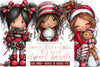 Sweet Christmas Elf Girl Clipart Bundle