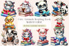 Cute Animals Reading Book Clipart Bundle