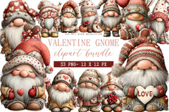 Valentine Gnomes Clipart Bundle - CraftNest - Digital Crafting and Art