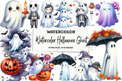 Halloween Ghost Clipart Bundle - CraftNest - Digital Crafting and Art