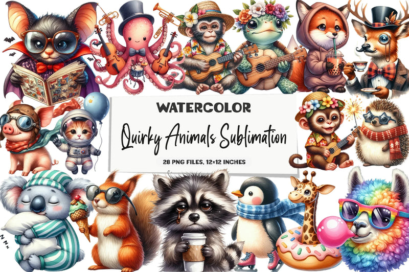 Quirky Animals Clipart Bundle - CraftNest - Digital Crafting and Art