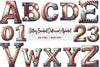 Glittery Baseball Distressed Alphabet Clipart Bundle