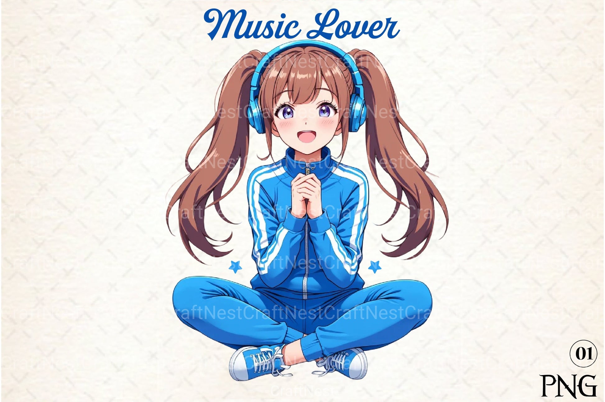 Music Lover Girl Headphones Clipart Bundle - CraftNest - Digital Crafting and Art