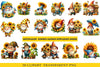 Summer Garden Sunflower Gnome Clipart Bundle