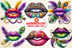 Mardi Gras Lips Clipart Bundle 8 - CraftNest - Digital Crafting and Art