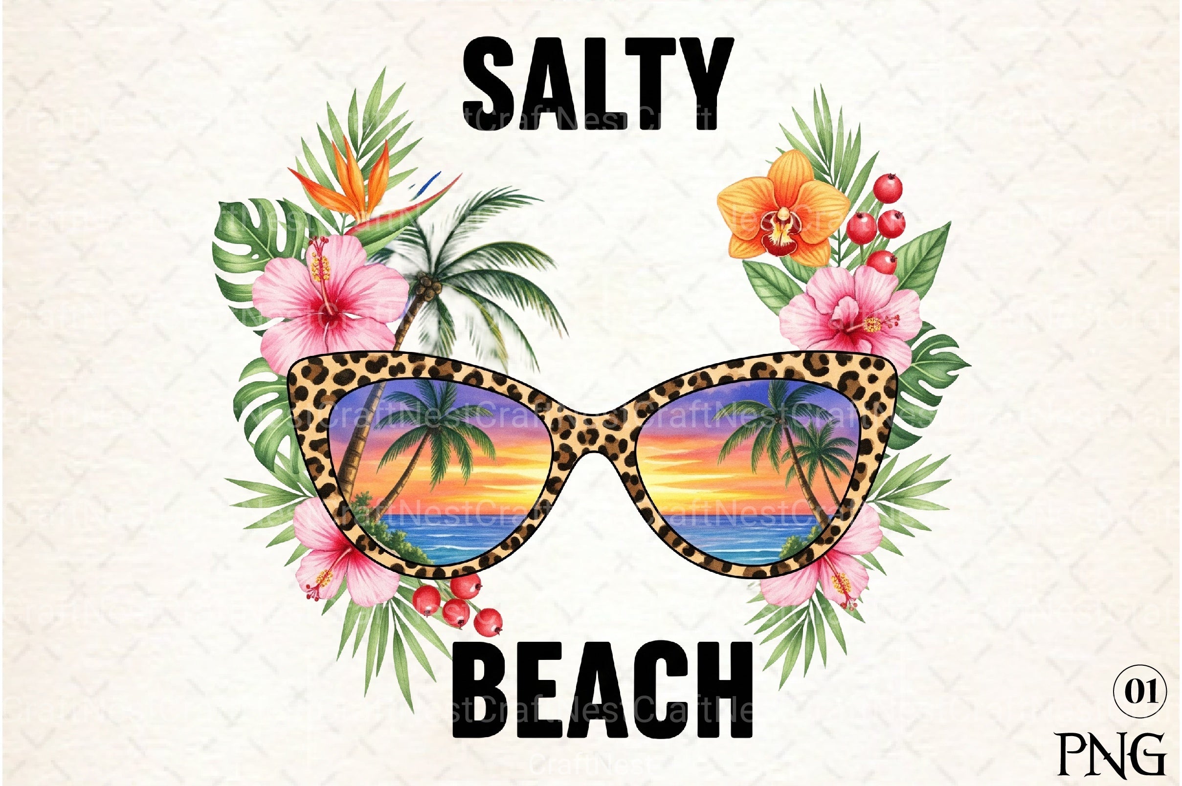 Tropical Summer Clipart Bundle: Salty Beach Collection - CraftNest - Digital Crafting and Art