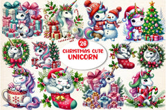 Christmas Unicorn Clipart Bundle - CraftNest - Digital Crafting and Art