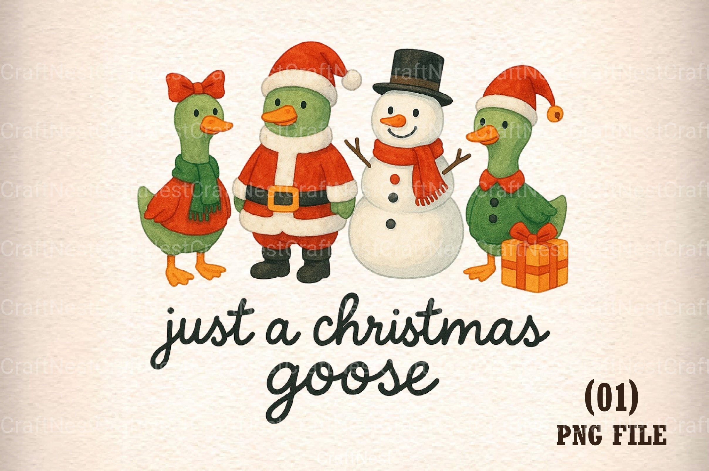 Christmas Goose Clipart Bundle 8 - CraftNest - Digital Crafting and Art