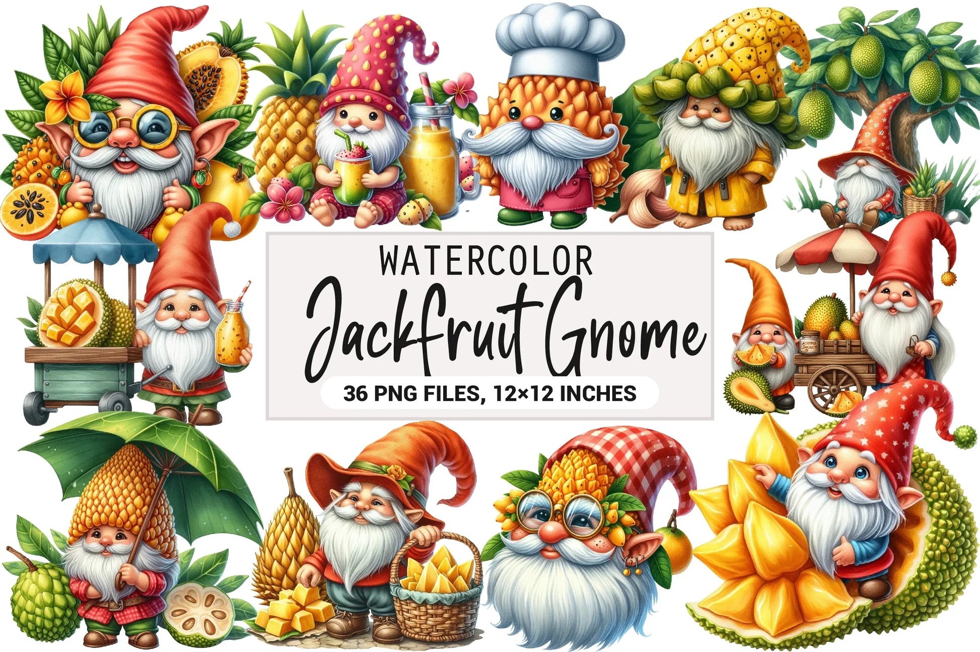 Gnome Jackfruit Clipart Bundle - CraftNest - Digital Crafting and Art