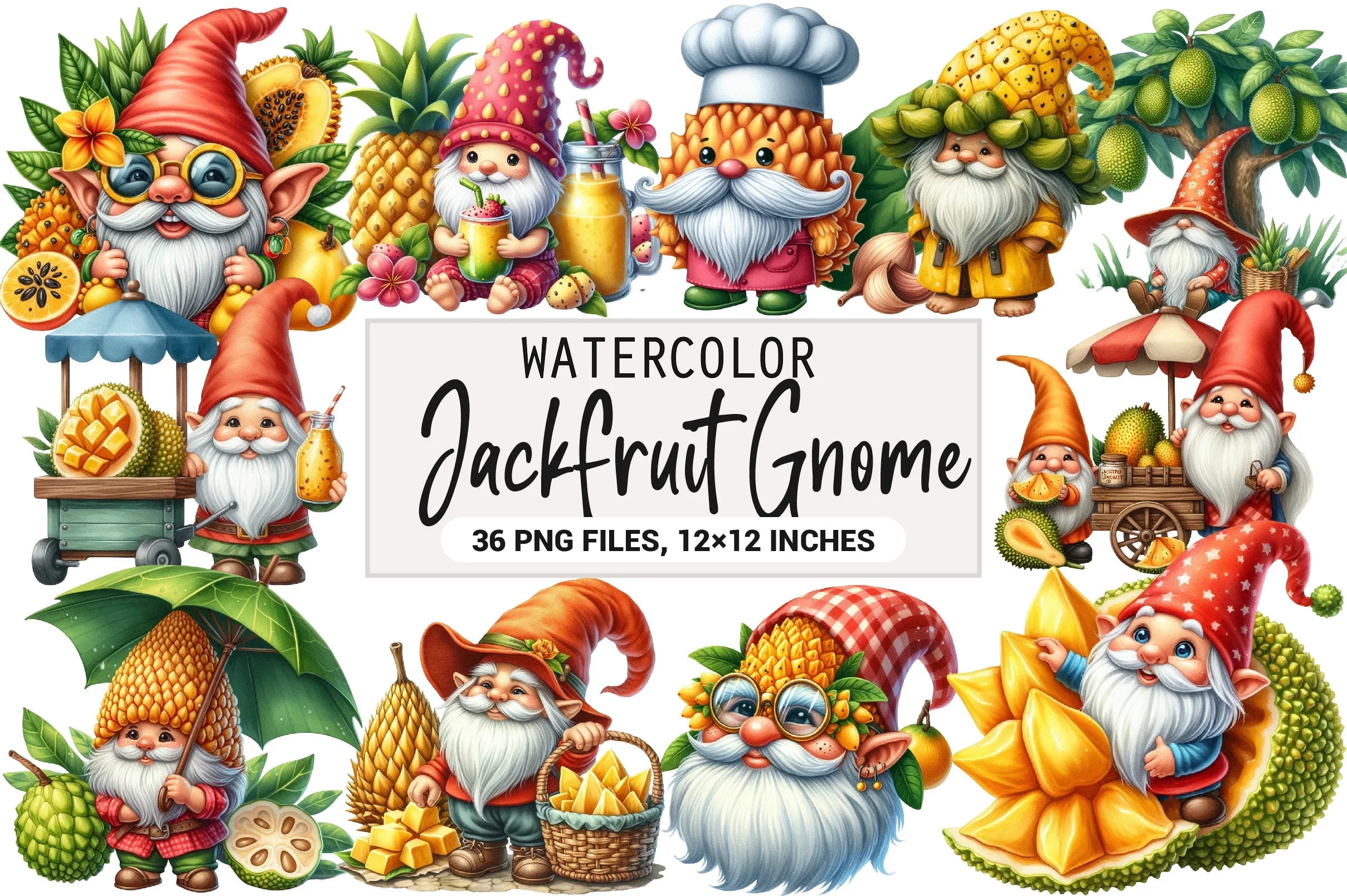 Gnome Jackfruit Clipart Bundle - CraftNest - Digital Crafting and Art