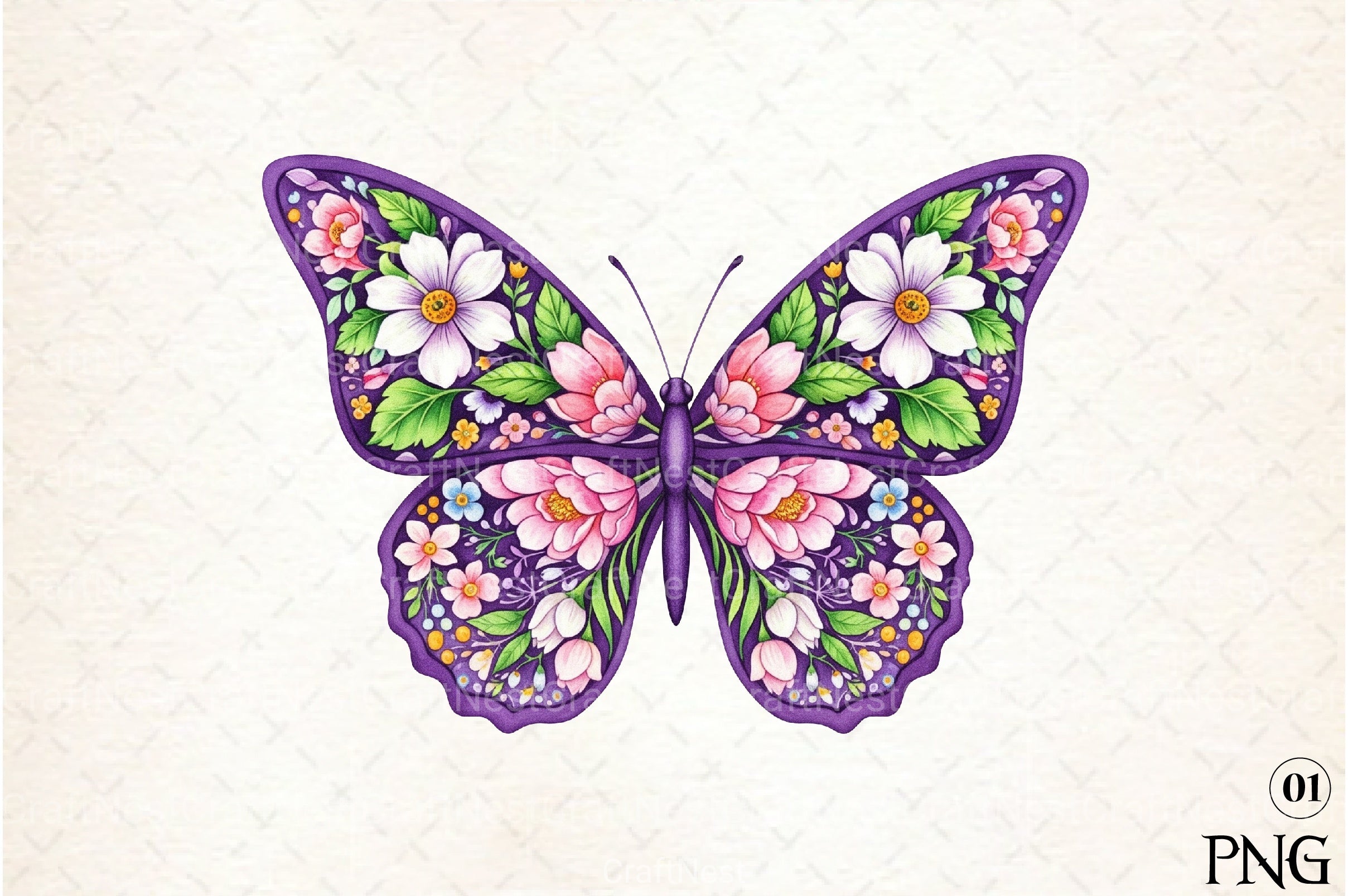 Purple Butterfly Clipart Bundle 77 - CraftNest - Digital Crafting and Art