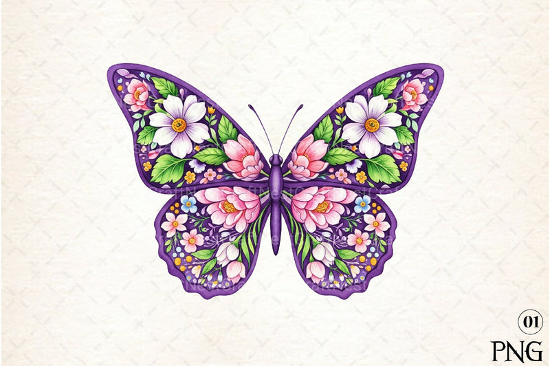 Purple Butterfly Clipart Bundle 77 - CraftNest - Digital Crafting and Art