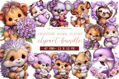 Valentine Animal Clipart Bundle - CraftNest - Digital Crafting and Art