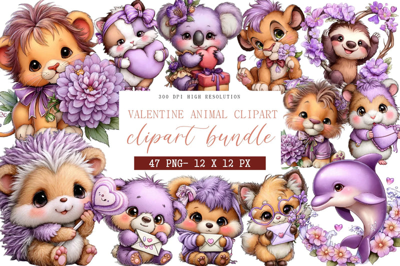 Valentine Animal Clipart Bundle - CraftNest - Digital Crafting and Art