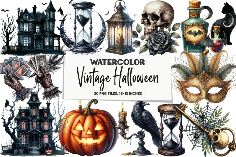 Vintage Halloween Clipart Bundle - CraftNest - Digital Crafting and Art