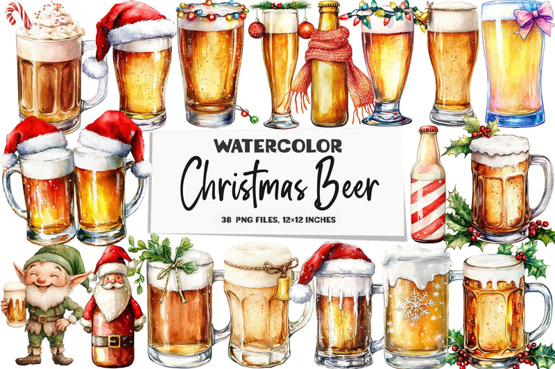 Christmas Beer Clipart Bundle - CraftNest - Digital Crafting and Art