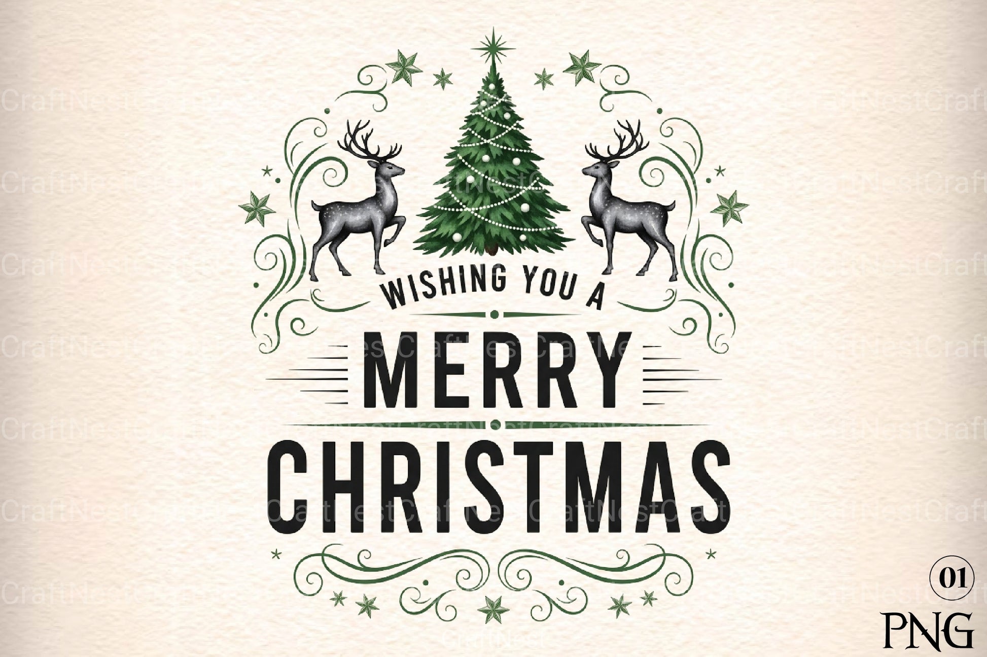 Merry Christmas Tree Design Clipart Bundle - CraftNest - Digital Crafting and Art