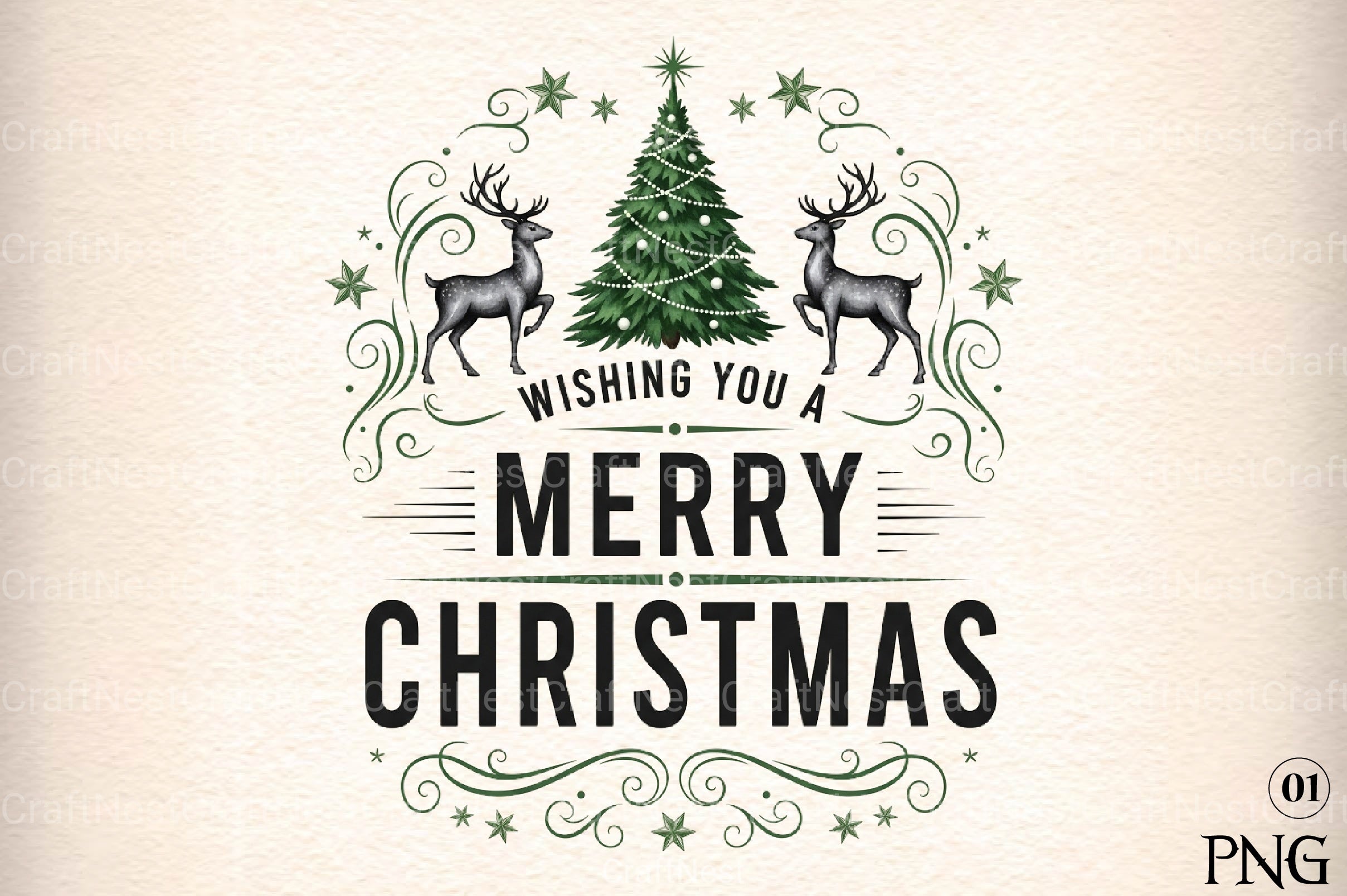 Merry Christmas Tree Design Clipart Bundle - CraftNest - Digital Crafting and Art