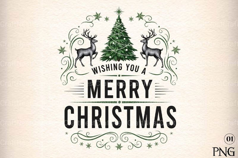 Merry Christmas Tree Design Clipart Bundle - CraftNest - Digital Crafting and Art