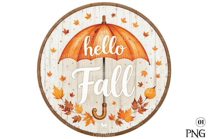 Hello Fall Umbrella Clipart Bundle - CraftNest - Digital Crafting and Art