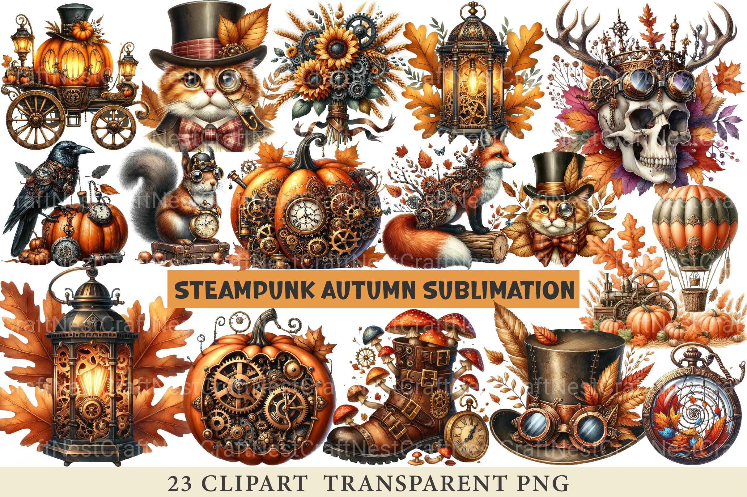 Steampunk Autumn Clipart - CraftNest - Digital Crafting and Art