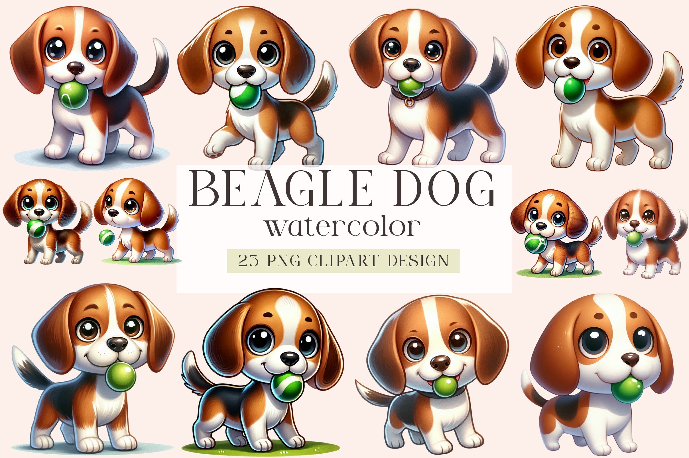 Beagle Dog Clipart Bundle